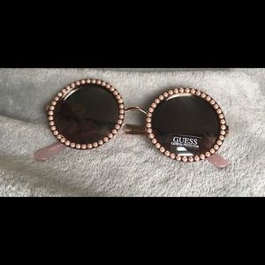 rose gold GUESS sunglasses w/ faux pearl